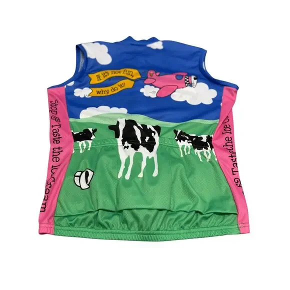 VTG 2001 Pearl Izumi Ben & Jerry's Women's Cycling jersey Size Small Italy - Picture 9 of 10